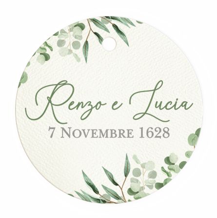 Immagine prodotto: Tag tondo in Cartoncino Martellato modigliani neve 200 gr abbinato ad articolo F1721